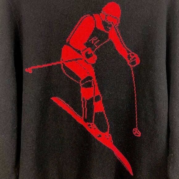 Vintage RARE Polo Ralph Lauren Turtleneck Sweater 100% Lambswool Suicide Skier - Picture 2 of 13